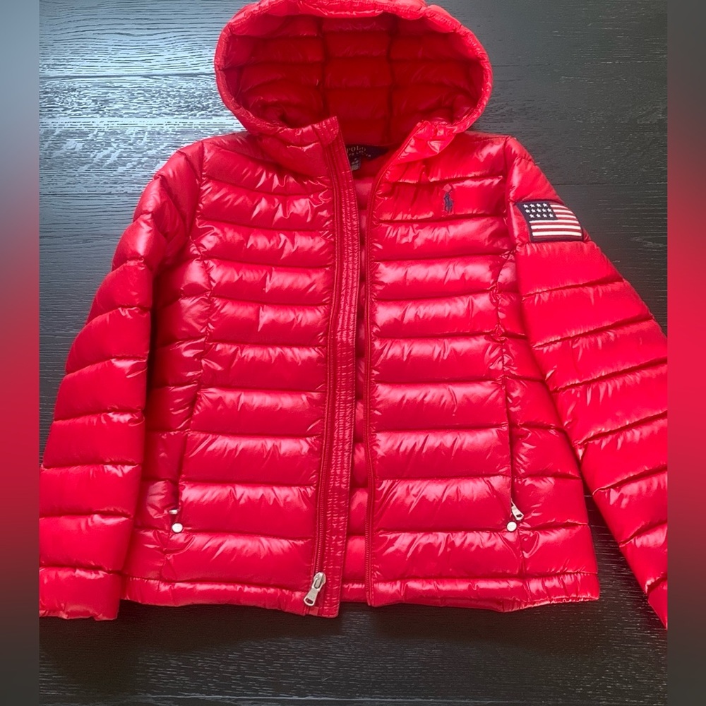 Polo Ralph Lauren boys/girls jacket size 8/10 red good condition